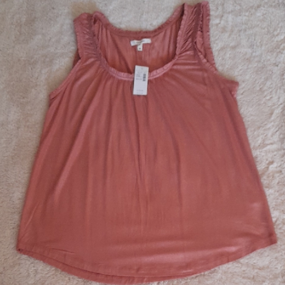 Maurices Ruffled Sleeveless Shimmer Tank Top M NWT